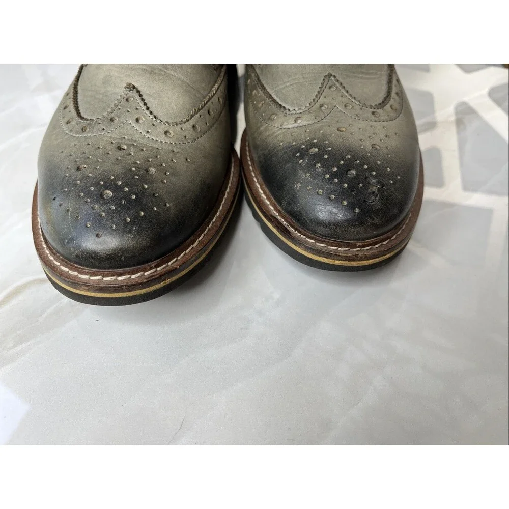 Michael Shannon Men shoes Leather Gray Boots sz Us 11 Wingtip